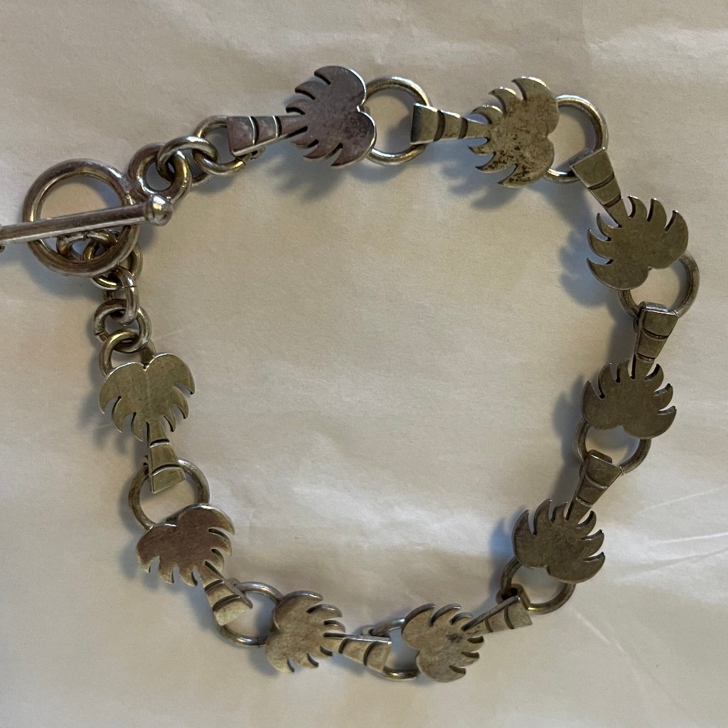 Unique Silver Palm Trees Linked Bracelet 40$
